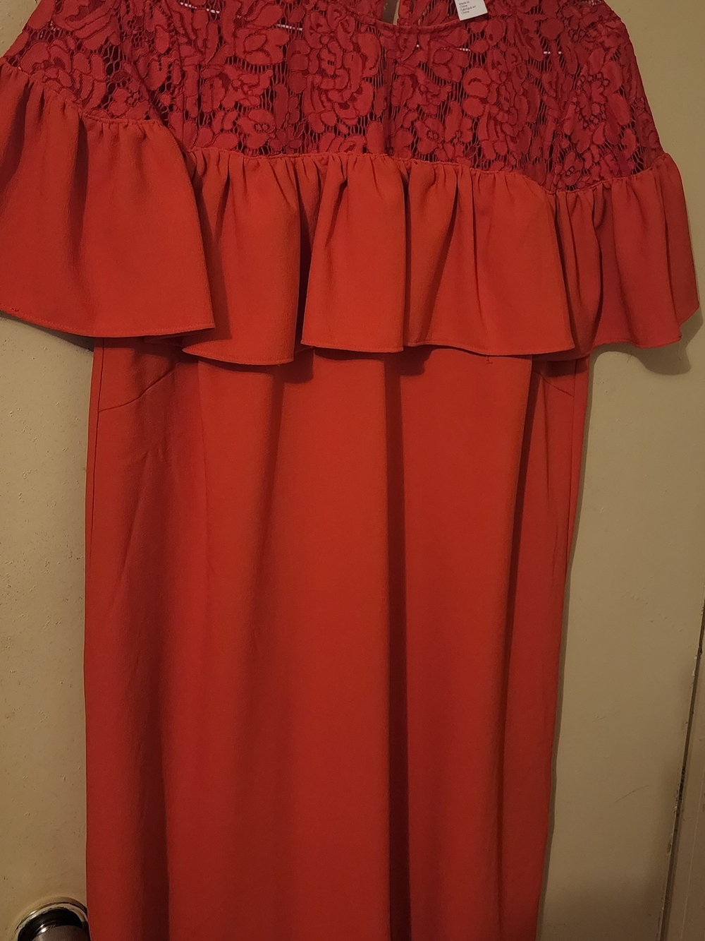 H&M Lace Ruffle Orange Dress